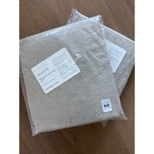 Pottery Barn Linen Pole Top 3in1 Curtain Drape Set 2- Dark Flax 50" W x 84" L